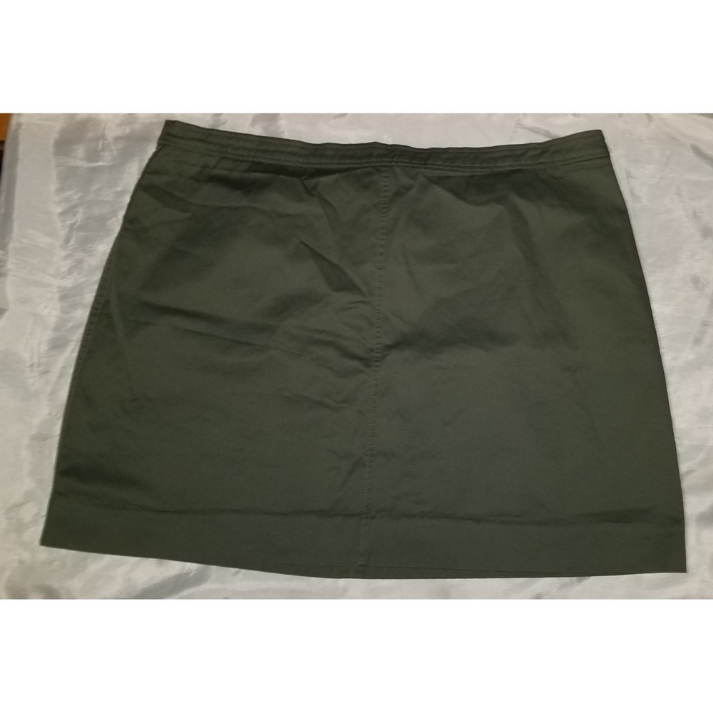J.Crew Mini Skirt Womens 18 Olive Green Excellent Re-Imagined Cotton Twill